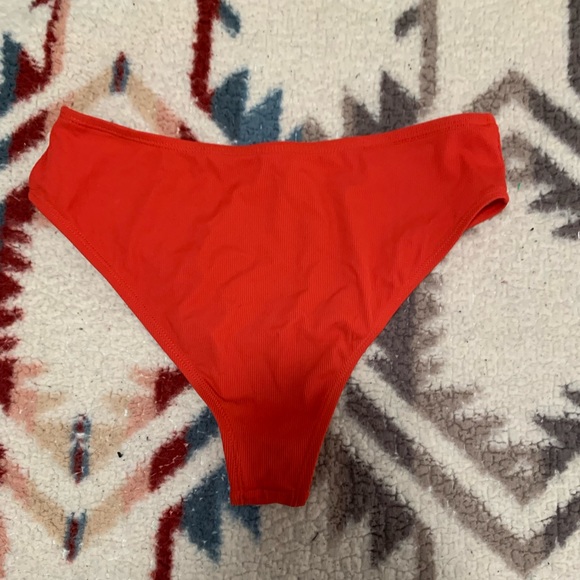 Red/Orange Ribbed Bikini Bottom - Picture 2 of 3